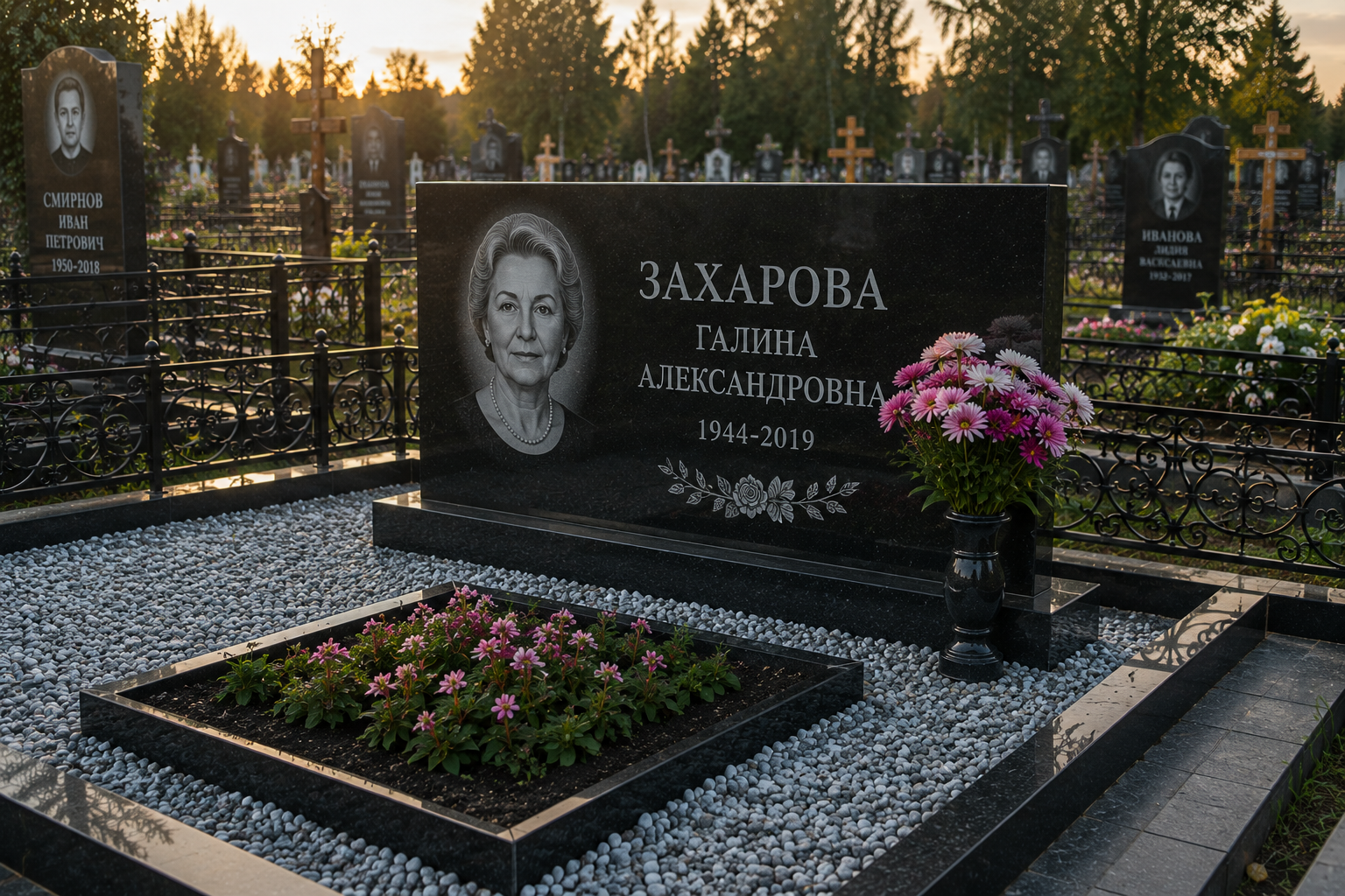 Горизонтальный гранитный памятник в Тосно